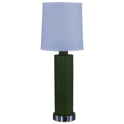 Arkansas Lighting 6975EUC 30"H Green Etched to match SW6438 Dill and Brushed Nickel Table Lamp