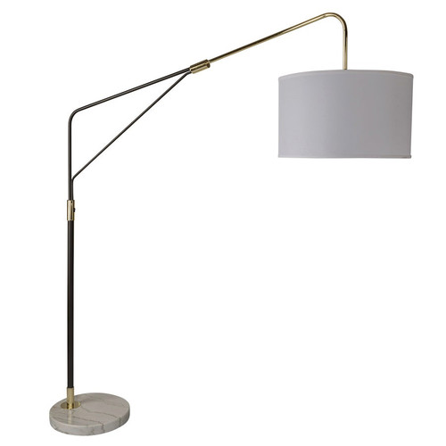 Arkansas Lighting 7042FKD 76"H Dark Bronze Powder Coat and Satin Brass Floor Lamp with White Marble Base