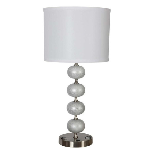 Arkansas Lighting 7430E2O 26" Brushed Nickel and Silver Ice Table Lamp