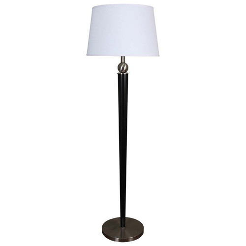 Arkansas Lighting F5549A-L001-T023-LS01-SW13-CD20-M 57" Brushed Nickel/Espresso Stained Wood Floor Lamp