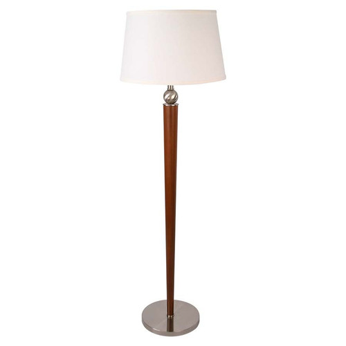 Arkansas Lighting F5549A-L001-T024-LS01-SW13-CD20-M 57" Brushed Nickel/Manhattan Cherry Stained Wood Floor Lamp