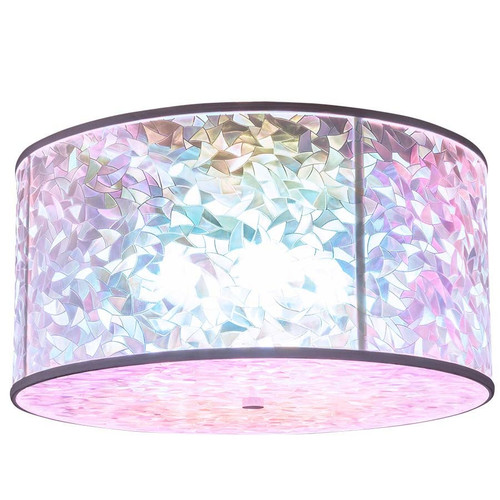 Arkansas Lighting P100A-240240120-NC004SC009-A13-LS14-DR-P048 24"dia Single Tier Pendant shown in Prismatic Patina with matching bottom diffuser Arkansas Lighting P100A-240240120-NC004SC009-A13-LS14-DR-P048 24"dia Single Tier Pendant shown in Prismatic Patina with matching bottom diffuser