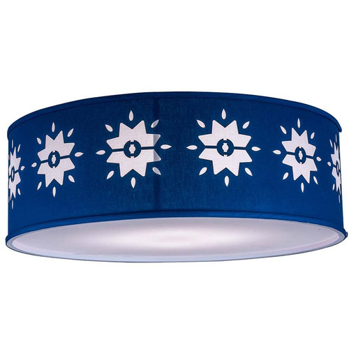 Arkansas Lighting P110A-R-CNC-300300100-SC001SC001-SW001-A03-LS14-DR-L001 30" dia Single Tier Pendant shown in Indigo Blue with CNC cut Southwestern Pattern Underlay in White Linen Arkansas Lighting P110A-R-CNC-300300100-SC001SC001-SW001-A03-LS14-DR-L001 30" dia Single Tier Pendant shown in Indigo Blue with CNC cut Southwestern Pattern Underlay in White Linen