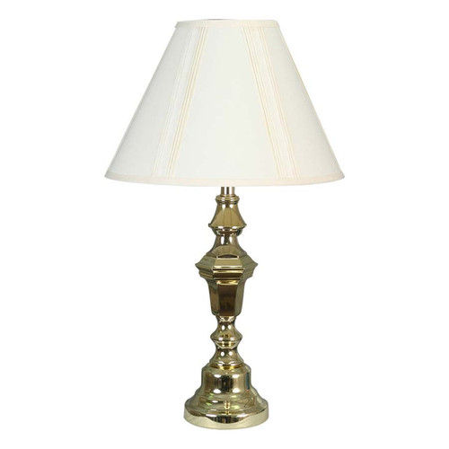 Arkansas Lighting T5226B-L034-L034-LS01-SW05-CD03-M 25" Polished Brass Plated Table Lamp