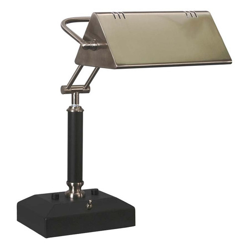 Arkansas Lighting T5586B-P043-P043-L001-LS01-SW04-CD03-M 27" Brushed Nickel/Matte Black Table Lamp
