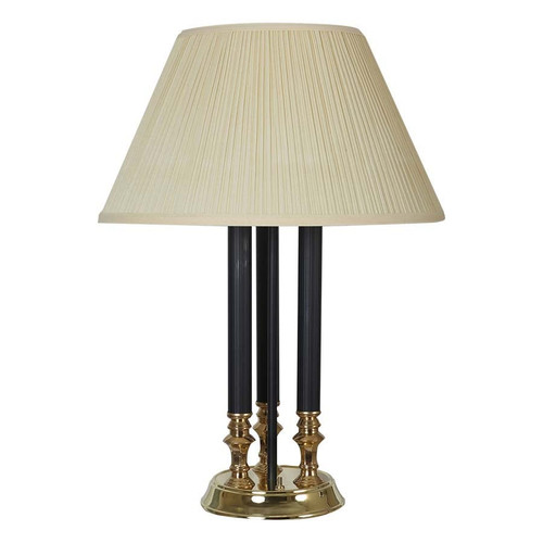 Arkansas Lighting Rayburn Three Column Table Lamp shown in Polished Brass and Matte Black