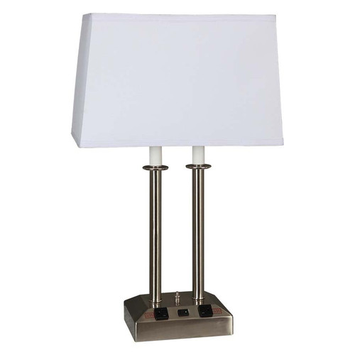 Arkansas Lighting T5995A-L001-L001-2O-LS03-SW01-CD01-M 27" Brushed Nickel Desk Lamp