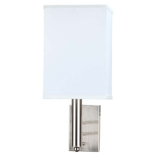 Arkansas Lighting W6195A-L001-L001-LS01-SW01-CD03-M 18"H Single Brushed Nickel Wall Lamp