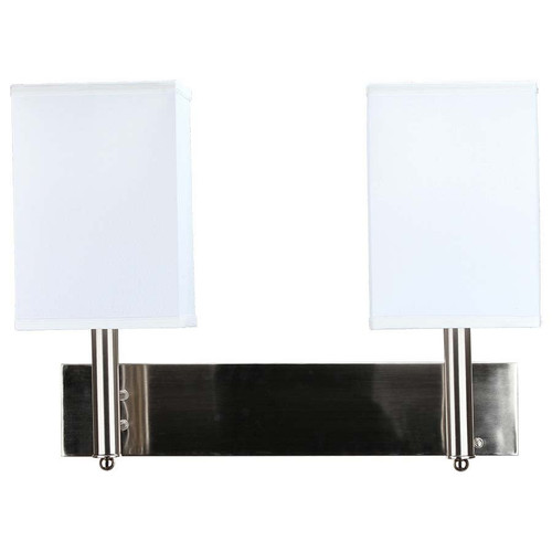 Arkansas Lighting W6195B-L001-L001-LS03-SW03-CD03-M 18"H Double Brushed Nickel Wall Lamp