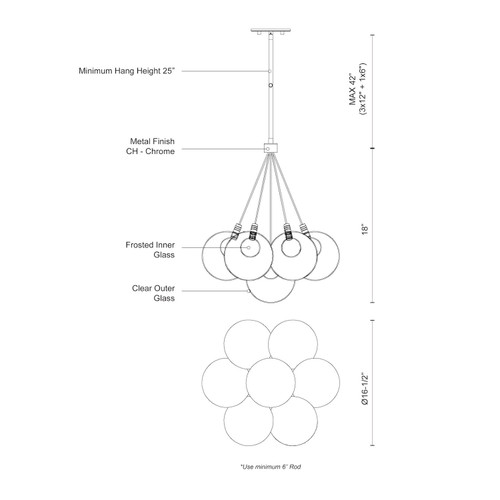 Kuzco Lighting CH3117 Bolla Chandeliers