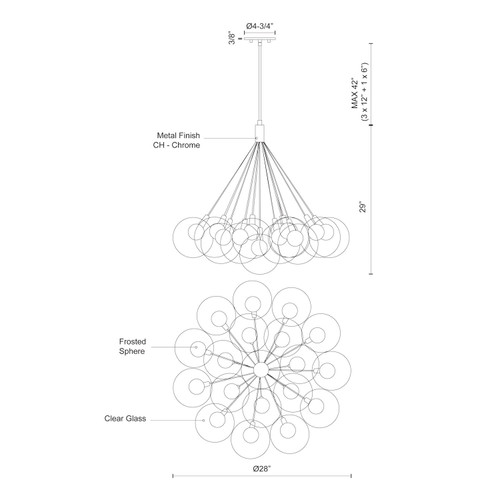 Kuzco Lighting CH3128 Bolla Chandeliers
