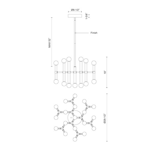 Kuzco Lighting CH96128 Rivoli Chandeliers