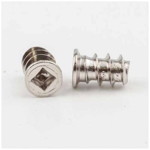 Hardware Resources 6041Q-B 6.3 mm x 10.5 mm Nickel Plated Square Drive 7 mm Flat Head Euro Screw Sold by the Box
