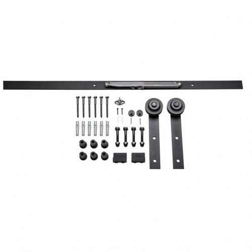 Hardware Resources BDH-01MB-96SET Set of 20 - Barn Door Hardware Kit Traditional Strap with Soft-close Matte Black 8 Foot Length