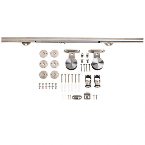 Hardware Resources BDH-05SS-96SET Set of 20 - Barn Door Hardware Kit Contemporary Bar with Soft-close Stainless Steel 8 Foot Length