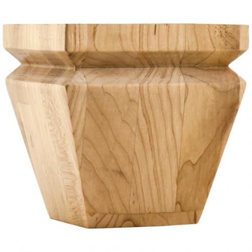 Hardware Resources BF14-2 4" W x 4" D x 4" H Square Tapered Bun Foot