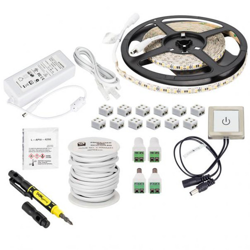 Hardware Resources L-VTDK-16 16 Ft. 225 Lumens/Ft.. 12-volt Standard Output Touch Dimmer Switch Tape Light Kit