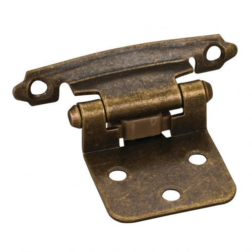 Hardware Resources P5011AB-R Traditional 1/2" Overlay Hinge with Screws - Antique Brass