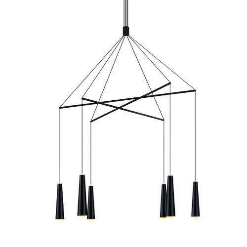 VONN Lighting VEC39160BL Expression VEC39160BL 25" Black Chandelier Adjustable Light Fixture