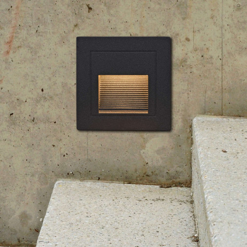 VONN Lighting VOS54478BL 3.25" Modern VOS54478BL Low-Voltage 1-Watt Integrated LED Outdoor Steps Light in Matte Black