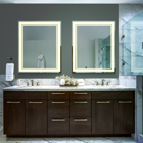 VONN Lighting VMRS9530A VONN VMRS9530A LED Bath Mirror in Silver, Rectangle 24"W x 30"H or 30"W x 36"H