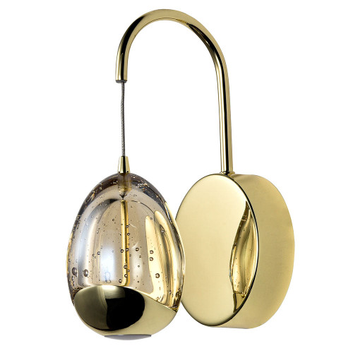 VONN Lighting VAW1201GL Venezia VAW1201GL 5" Integrated LED Wall Sconce Light with Champagne Glass Shade in Gold