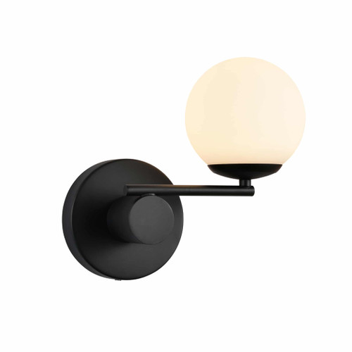 VONN Lighting VCW1108BL Capri VCW1108BL 9" Integrated LED Wall Sconce Light in Black with 1 Glass Shade
