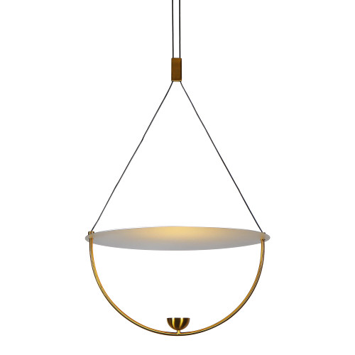 VONN Lighting VAP224H1AB Como VAP224H1AB 16" Integrated LED Height Adjustable Pendant Light in Antique Brass