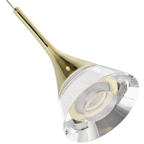 VONN Lighting VAP2211GL Amalfi VAP2211GL 4.75" Integrated LED Height Adjustable Pendant Light with Cone Shade in Gold