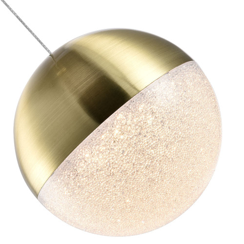 VONN Lighting VAP2281BRS Ravello VAP2281BRS 5" Integrated LED Height Adjustable Pendant Light with Globe Shade in Brass