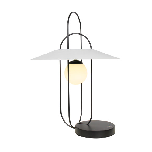 VONN Lighting VAT6271BL Lyra VAT6271BL 24" Height Integrated LED Table Lamp with White Shade and Touch Sensor Dimming in Black