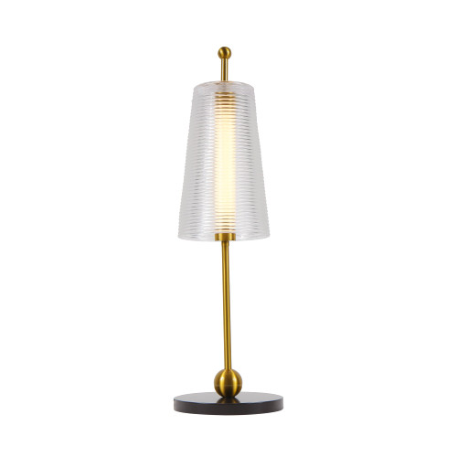 VONN Lighting VAT6101AB Toscana VAT6101AB 20" Height Integrated LED Table Lamp with Glass Shade in Antique Brass and Touch Base Dimming