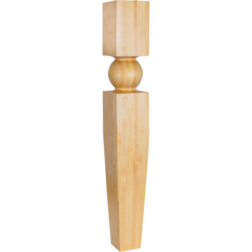 Hardware Resources P65-5-ALD 5" W x 5" D x 35-1/2" H Alder Carved Sphere Tapered Arts & Crafts Post