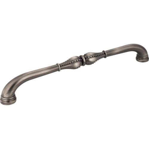 Jeffrey Alexander 918-12BNBDL 12" Center-to-Center Brushed Pewter Beaded Prestige Appliance Handle