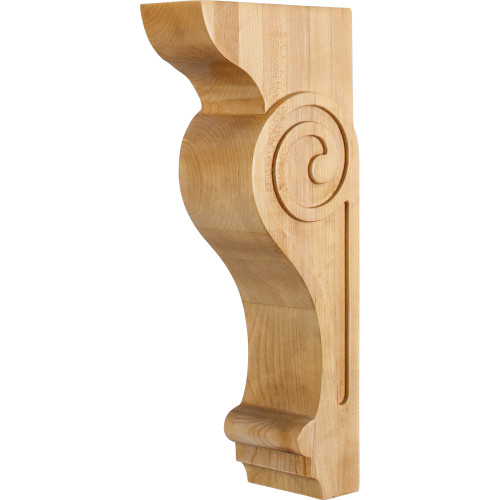 Hardware Resources COR25-2ALD 2-1/2" W x 6" D x 14" H Alder Scrolled Corbel