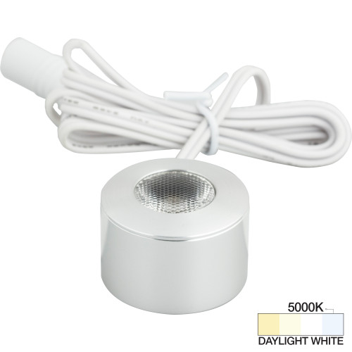 Task Lighting L-MR-CL-1BA-50 105 Lumens/Fixture 12-volt Accent Output Mini Round Series Puck Light, Single-White, Brushed Aluminum, Daylight White 5000K