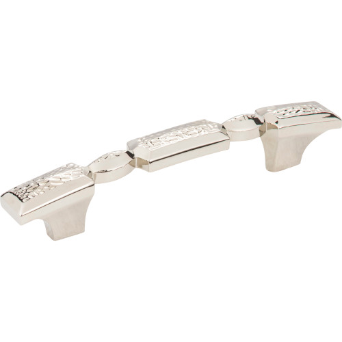 Jeffrey Alexander 457-96NI 96 mm Center-to-Center Polished Nickel Hammered Texture Solana Cabinet Pull