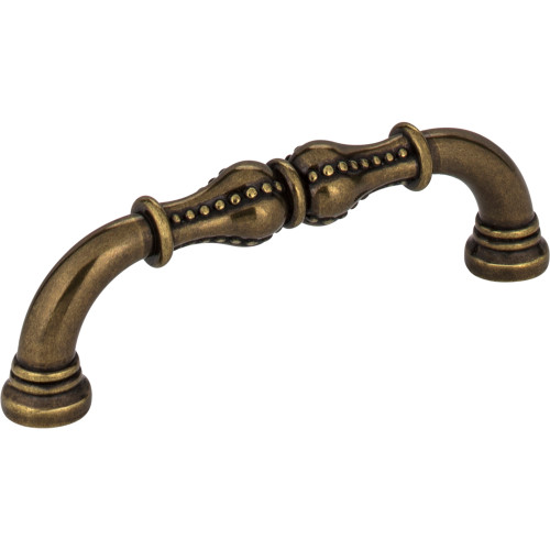 Jeffrey Alexander 918-96AEM 96 mm Center-to-Center Lightly Distressed Antique Brass Beaded Prestige Cabinet Pull