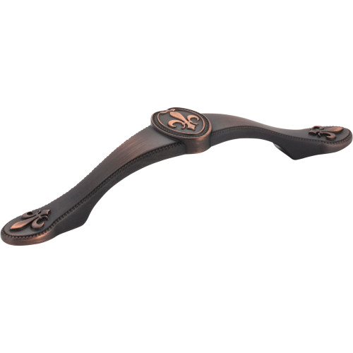 Jeffrey Alexander 959-96DBAC 96 mm Center-to-Center Brushed Oil Rubbed Bronze Fleur-de-lis Bienville Cabinet Pull