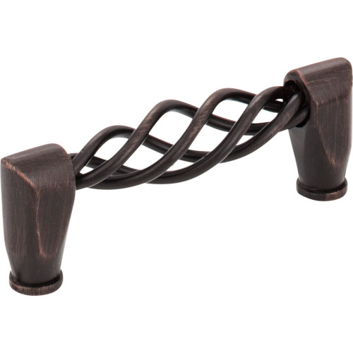 Jeffrey Alexander I300-DBAC 3" Center-to-Center Brushed Oil Rubbed Bronze Twisted Zurich Cabinet Pull