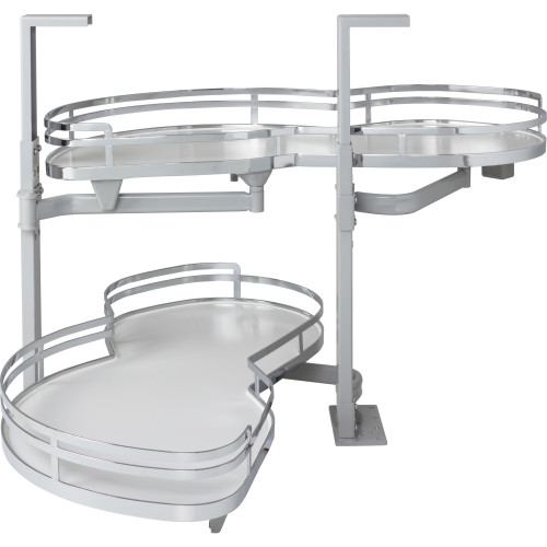 Hardware Resources BCSO218PCWH-LH 18" Polished Chrome and White Blind Corner Swingout for Openings on the Left of the Blind