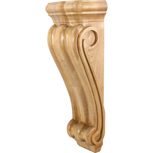 8-1/2" W x 5-1/2" D x 22" H Cherry Scrolled Corbel | CORN-5CH | Hardware Resources