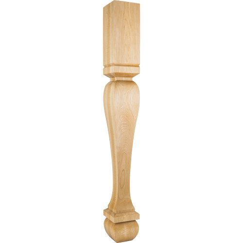 5" W x 5" D x 42" H Hard Maple Footed Square Post | P13-5-42-HMP | Hardware Resources
