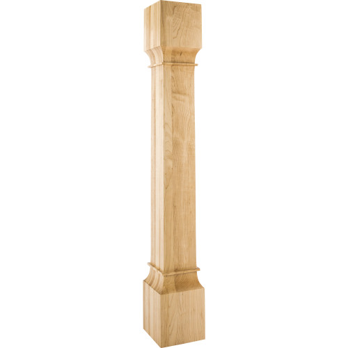 6" W x 6" D x 42" H Rubberwood Square Post | P35-6-42-RW | Hardware Resources