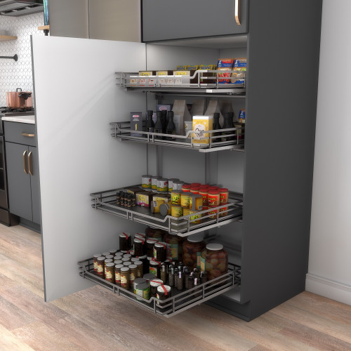 27" Black Nickel STORAGE WITH STYLE® Metal Soft-close Pullout Basket | SWS-WB273BN | Hardware Resources