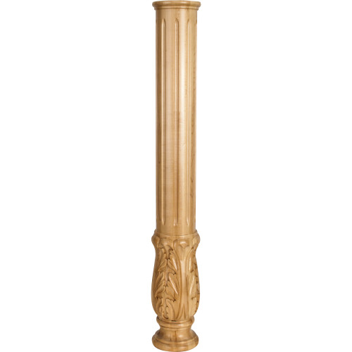 5" D x 35" H Alder Acanthus Fireplace Column | FP1-ALD | Hardware Resources