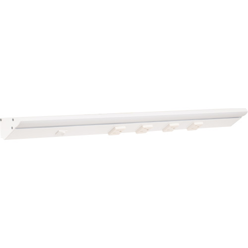 Task Lighting LP24QD8NDWWT27 24-1/2" 400 Lumen/Ft. High Output Direct Voltage (DV) Series Lighted Power Strip, Single-White, 800 Lumens/Fixture, White Finish, White Receptacles, Warm White 2700K