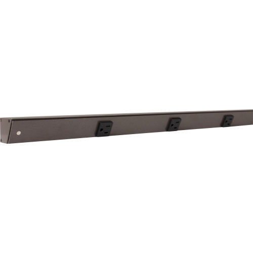 Task Lighting APT72-8B-P-BZ 72" APT Series Slim Angle Power Strip, Bronze Finish, Black Receptacles