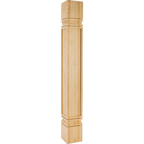 5" W x 5" D x 42" H Rubberwood Square Mission Post | PS-9-5-42-RW | Hardware Resources
