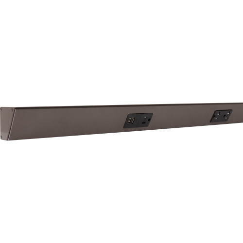 Task Lighting TRU60-4BD-P-BZ 60" TR USB Series Angle Power Strip with USB, Bronze Finish, Black Receptacles